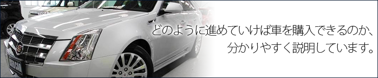 どのように進めていけば車を購入できるのか、分かりやすく説明しています